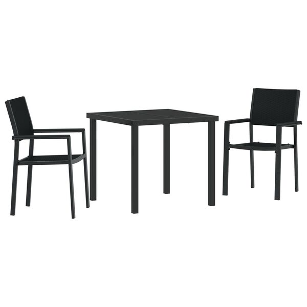 vidaXL Ensemble de salle &agrave; manger pour jardin 7 pcs Noir