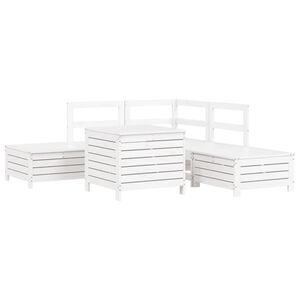 vidaXL Salon de jardin 6 pcs blanc bois de pin massif