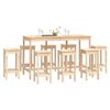 vidaXL Ensemble de bar 9 pcs Bois de pin massif