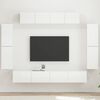vidaXL Meuble TV 8 pcs Blanc brillant