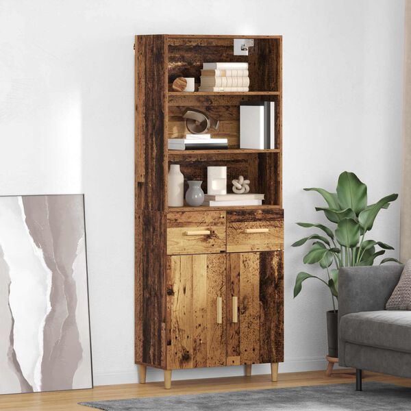 vidaXL Haut Armoire Bois Ancien 69,5 x 32,5 x 180 cm Bois d'ing&eacute;nierie