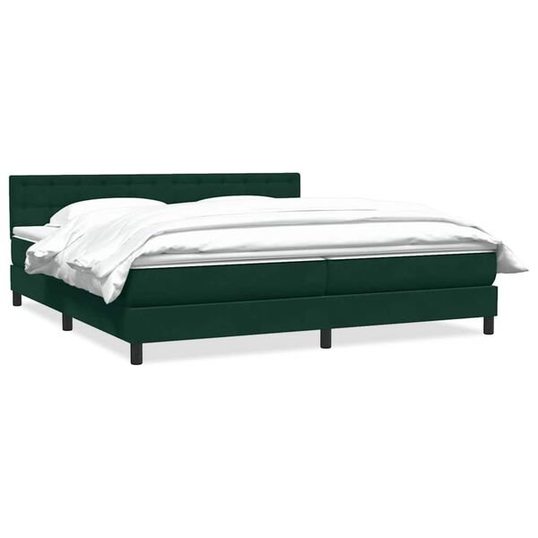 vidaXL Sommier &agrave; lattes de lit et matelas vert fonc&eacute; 200x210cm velours