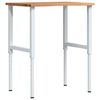 vidaXL &Eacute;tabli marron clair 80x60x(71,5-98) cm bois de ch&ecirc;ne massif