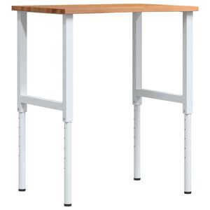 vidaXL &Eacute;tabli marron clair 80x60x(71,5-98) cm bois de ch&ecirc;ne massif