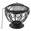 vidaXL Foyer et barbecue avec tisonnier 2 en 1 59x59x60 cm Inox