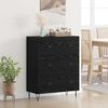 vidaXL Buffet Ch&ecirc;ne noir 69,5 x 34 x 90 cm Bois d'ing&eacute;nierie et fer
