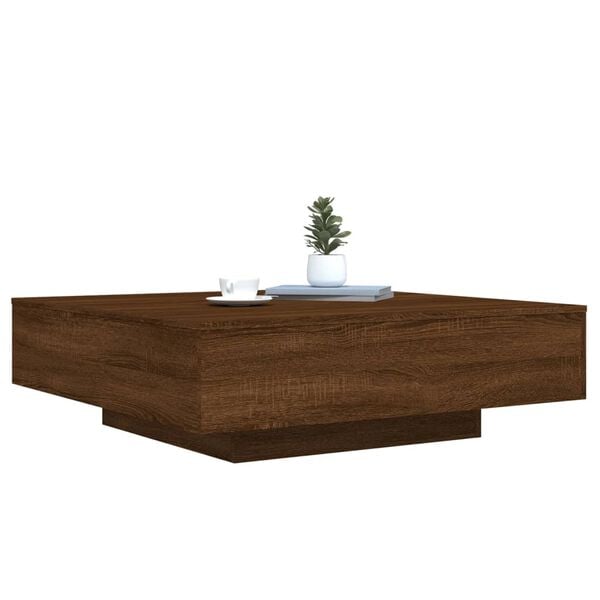 vidaXL Table basse ch&ecirc;ne marron 100x100x31 cm bois d'ing&eacute;nierie