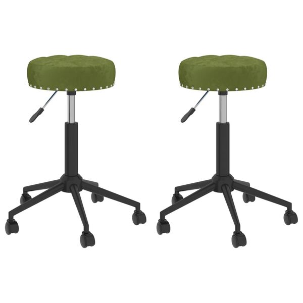 vidaXL Chaises pivotantes &agrave; manger lot de 2 vert clair velours