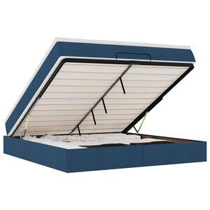 VidaXL Cadre de lit ottoman avec matelas bleu 160x200 cm tissu