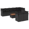 vidaXL Salon de jardin 9 pcs avec coussins noir r&eacute;sine tress&eacute;e