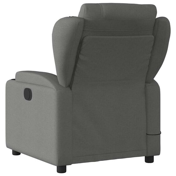 vidaXL Fauteuil de massage inclinable gris foncé tissu