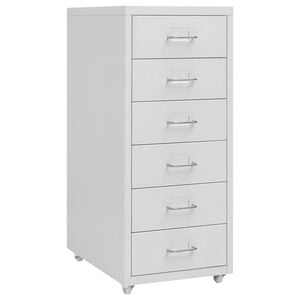 vidaXL Classeur mobile Gris 28x41x69 cm M&eacute;tal