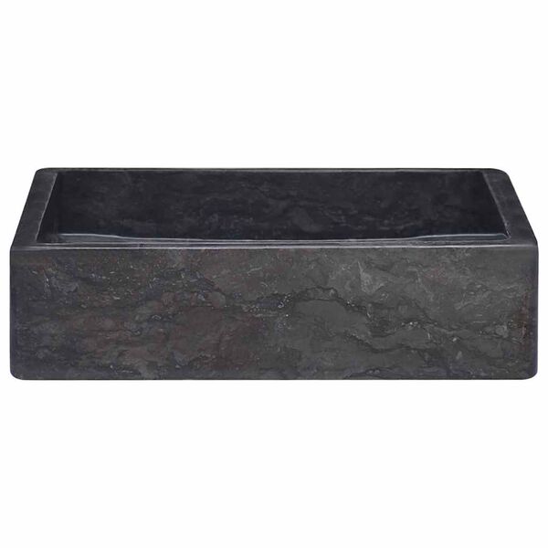 vidaXL Lavabo Noir 40x40x10 cm Marbre