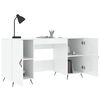 vidaXL Bureau Blanc brillant 140x50x75 cm Bois d'ingénierie