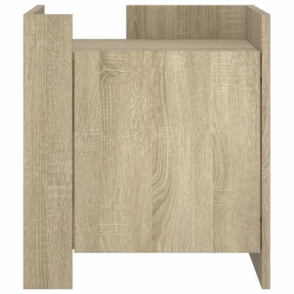 vidaXL Table de chevet ch&ecirc;ne sonoma 45x50x50 cm bois d&rsquo;ing&eacute;nierie