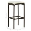 vidaXL Tabourets de bar avec coussins lot de 6 marron résine tressée
