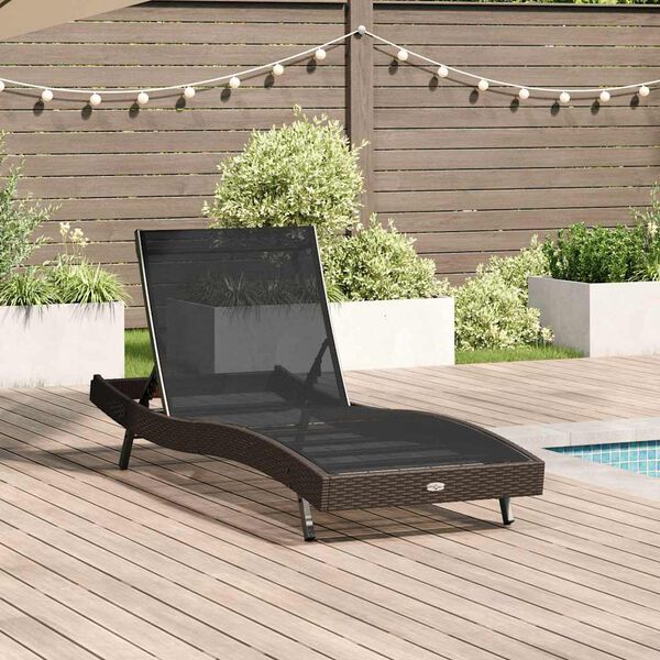 vidaXL Chaise longue 1-personne Marron 70 x 197 x 82 cm