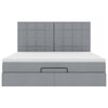 VidaXL Cadre de lit ottoman et matelas gris clair 180x200 cm tissu