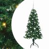 vidaXL Arbre de No&euml;l artificiel d'angle Vert 150 cm PVC et m&eacute;tal