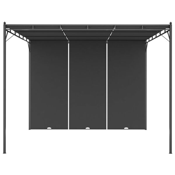 vidaXL Belvédère de jardin avec rideau latéral 3x3x2,25 m Anthracite