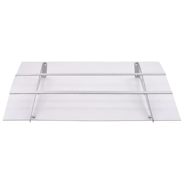vidaXL Auvent de porte argent et transparent 150x90 cm PET