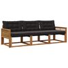 vidaXL Ensemble de canap&eacute;s d'ext&eacute;rieur 3 pcs Naturel et noir