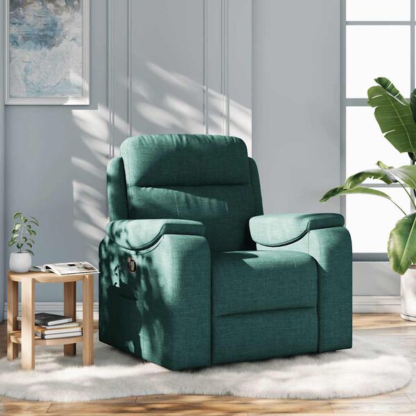 vidaXL Fauteuil inclinable Vert foncé Tissu