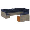 vidaXL Ensemble de canap&eacute; de jardin 12 pcs avec coussins gris r&eacute;sine tress&eacute;e