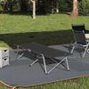 vidaXL Lit de camping pliant Noir 194 x 62,5 x 42,5 cm Oxford et acier
