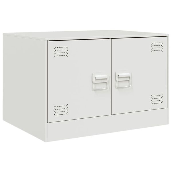 vidaXL Table basse blanc 67x50x44 cm acier