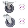 vidaXL 32 pcs Roulettes pivotantes &agrave; trou de boulon 75 mm