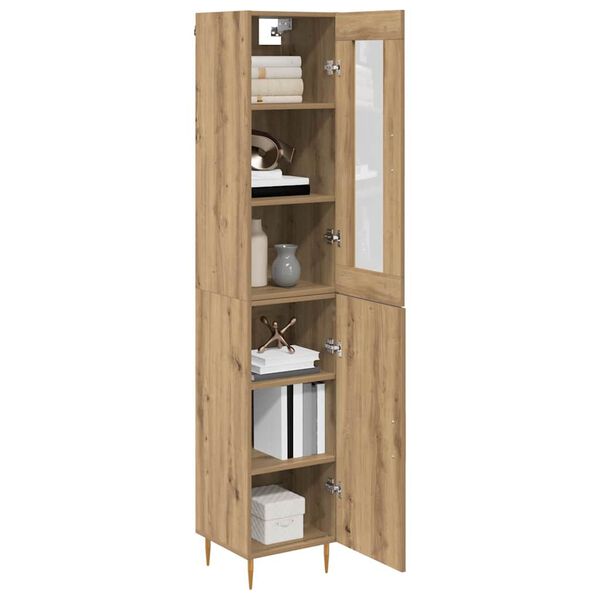 vidaXL Haut Armoire 2 pcs Chêne artisanal Verre