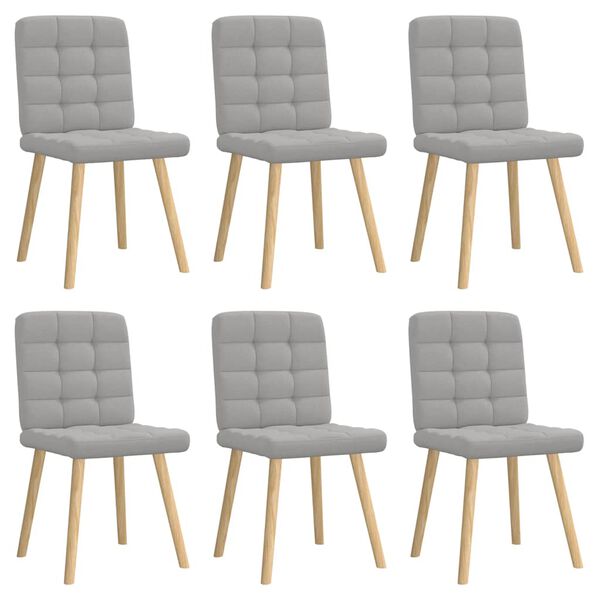 vidaXL Chaises &agrave; manger lot de 6 gris nuage tissu