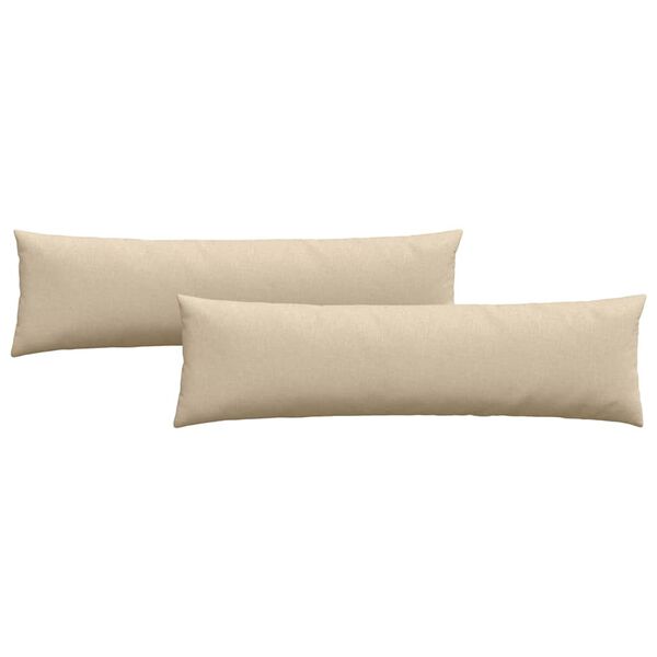 vidaXL Coussins de canapé 2 pcs Crème 145 x 40 cm tissu