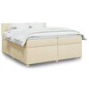 vidaXL Sommier &agrave; lattes de lit avec matelas Cr&egrave;me 200x200 cm Tissu