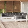 vidaXL Salon de jardin 9 pcs avec coussins blanc bois de pin massif