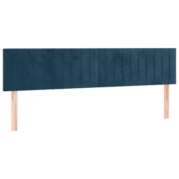 vidaXL T&ecirc;te de lit &agrave; LED Bleu fonc&eacute; 180x5x78/88 cm Velours