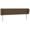 vidaXL T&ecirc;te de lit avec oreilles Marron fonc&eacute; 163x23x78/88 cm Tissu