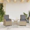 vidaXL Chaises inclinables de jardin lot de 2 beige r&eacute;sine tress&eacute;e