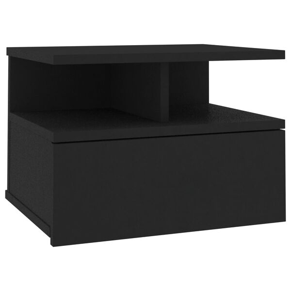 vidaXL Table de chevet flottante Noir 40x31x27 cm Bois d'ing&eacute;nierie