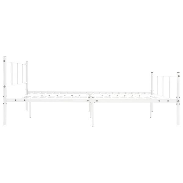 vidaXL Cadre de lit sans matelas blanc m&eacute;tal 120x200 cm