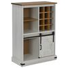 vidaXL Armoire &agrave; vin HALDEN casiers &agrave; vin porte coulissante blanc pin