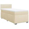 vidaXL Sommier &agrave; lattes de lit avec matelas Cr&egrave;me 90x200 cm Tissu