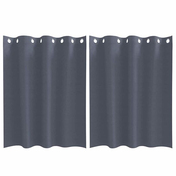 vidaXL Rideaux occultants avec anneaux 2 pcs Anthracite 140 x 140 cm