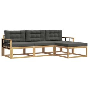 vidaXL Ensemble de canap&eacute;s d'ext&eacute;rieur 4 pc Blanc et anthracite