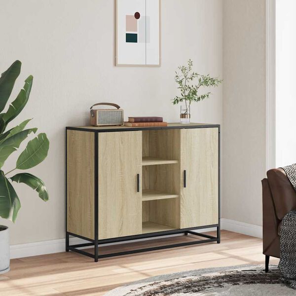vidaXL Buffet chêne sonoma 92x35x76 cm bois d'ingénierie