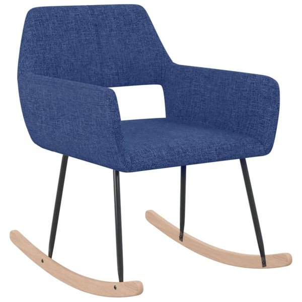 vidaXL Chaise &agrave; bascule Bleu Tissu