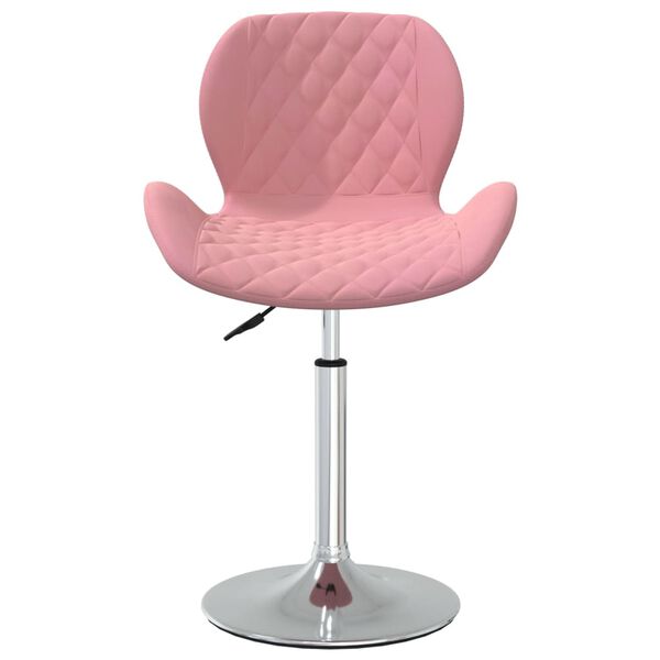 vidaXL Chaise pivotante de salle &agrave; manger Rose Velours