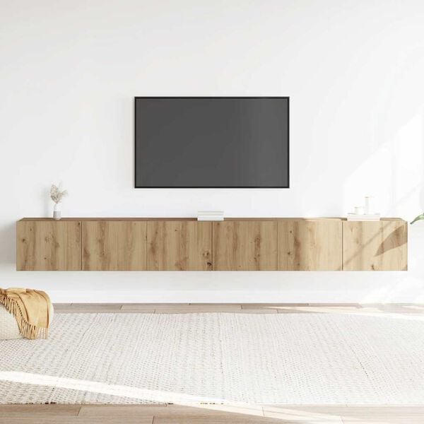 vidaXL Ensemble de meuble TV mural 3 pcs ch&ecirc;ne artisanal