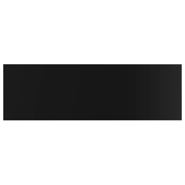 vidaXL Panneaux biblioth&egrave;que 4 pcs Noir brillant 80x20x1,5cm Agglom&eacute;r&eacute;